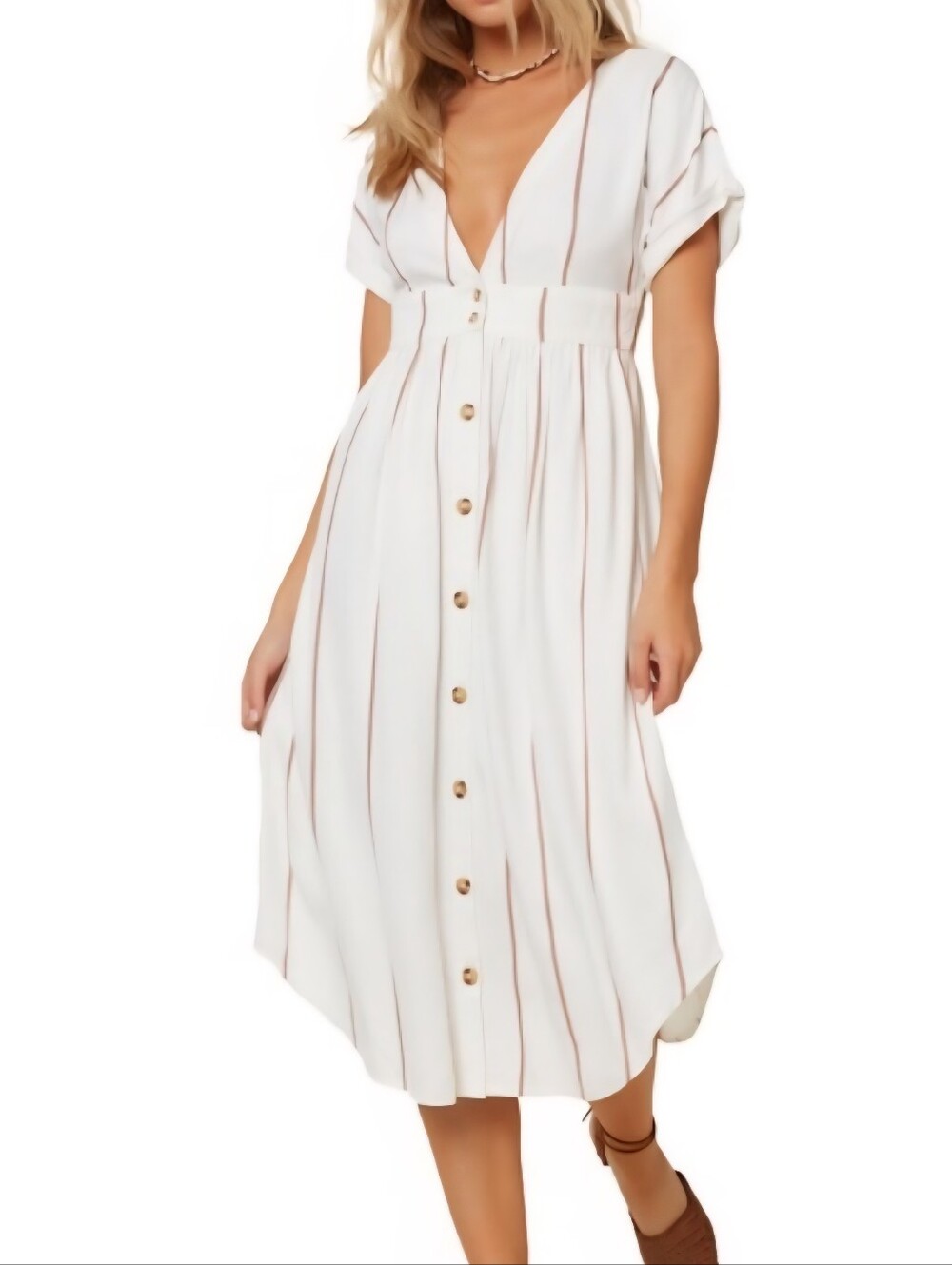 O'NEILL | Reid Stripe Midi Dress | Medium | NWT